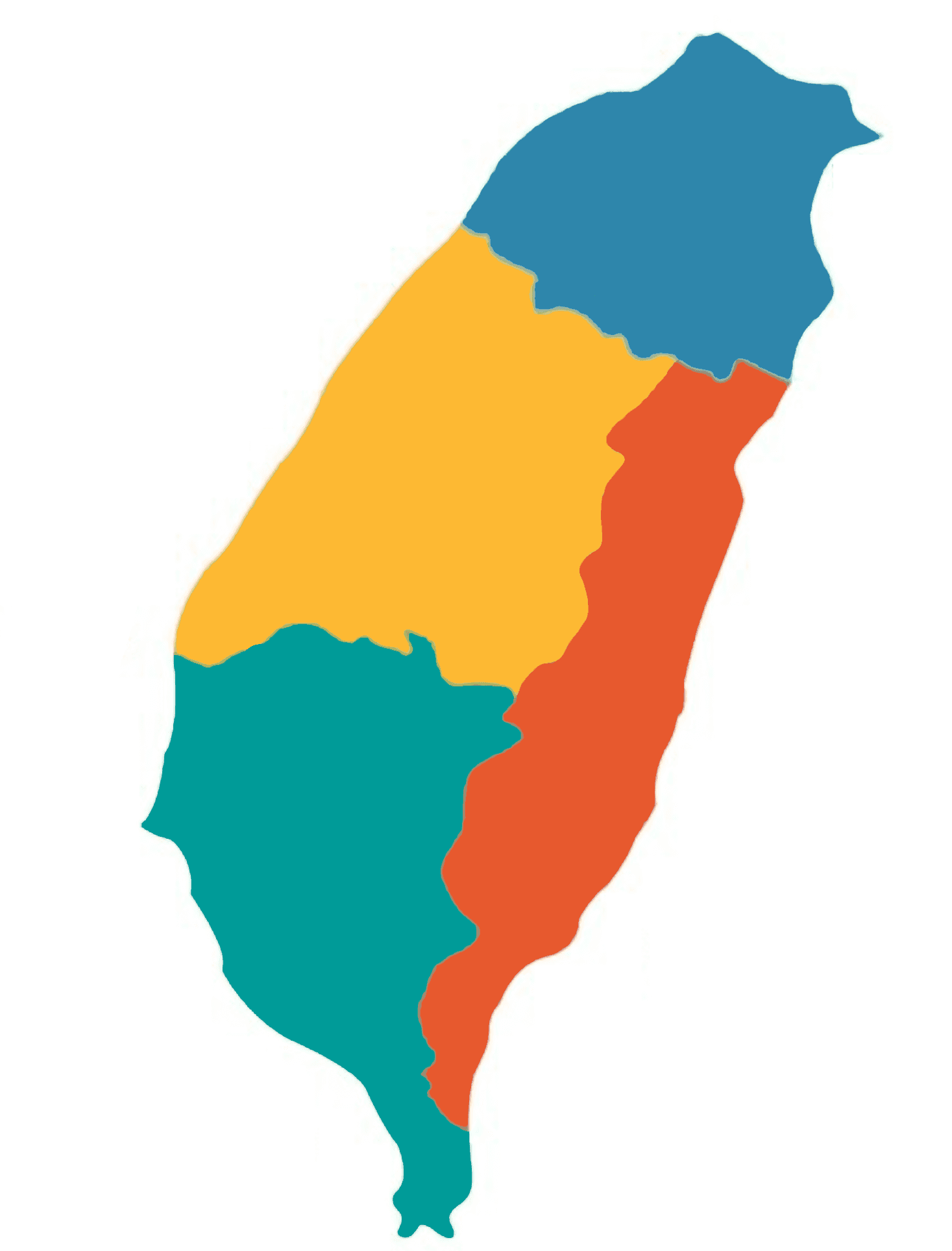 台灣四區域地圖