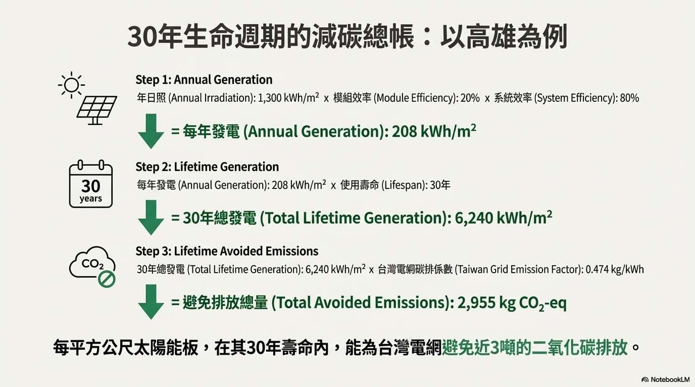 30年生命週期的減碳總帳:以高雄為例