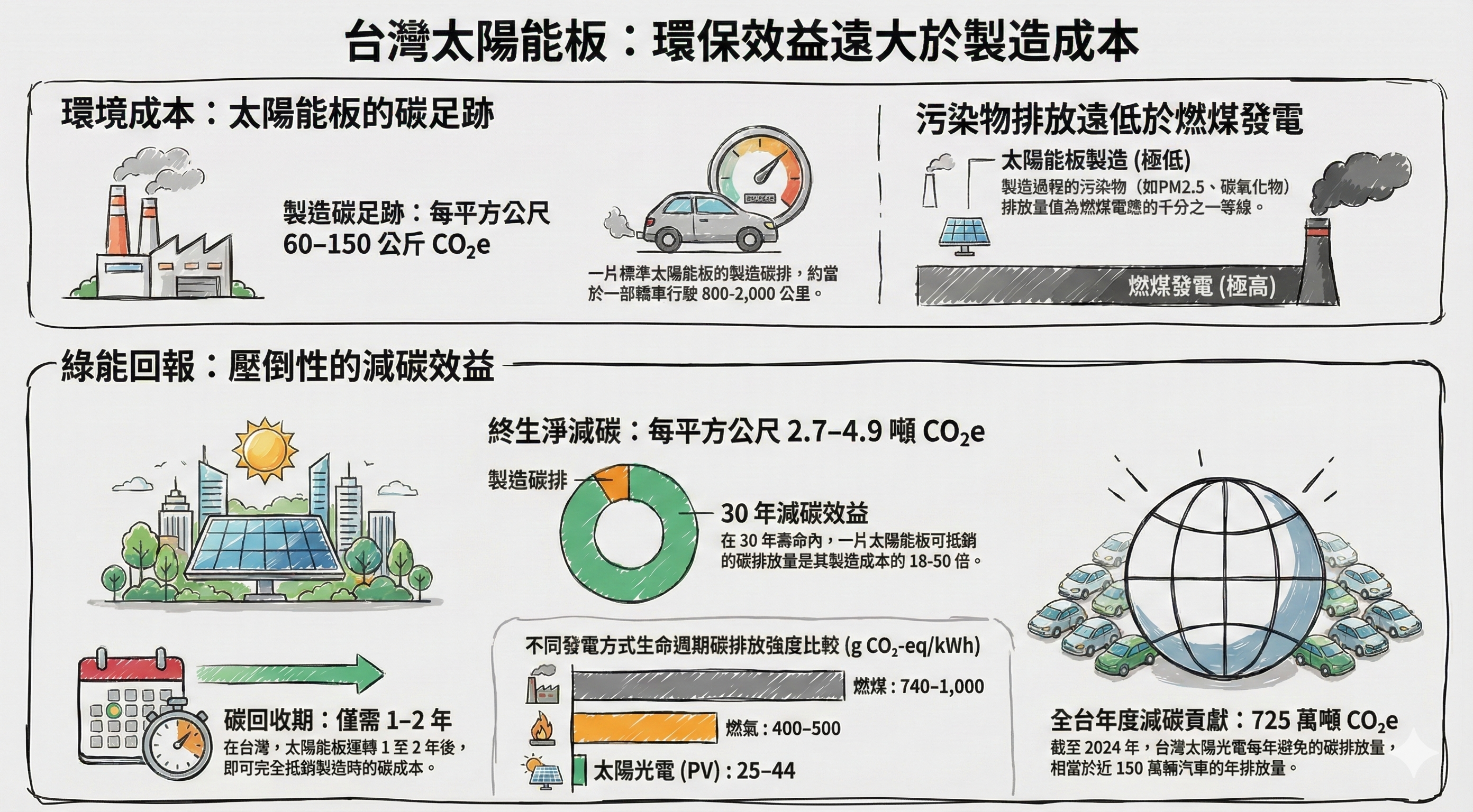 台灣太陽能板：環保效益遠大於製造成本