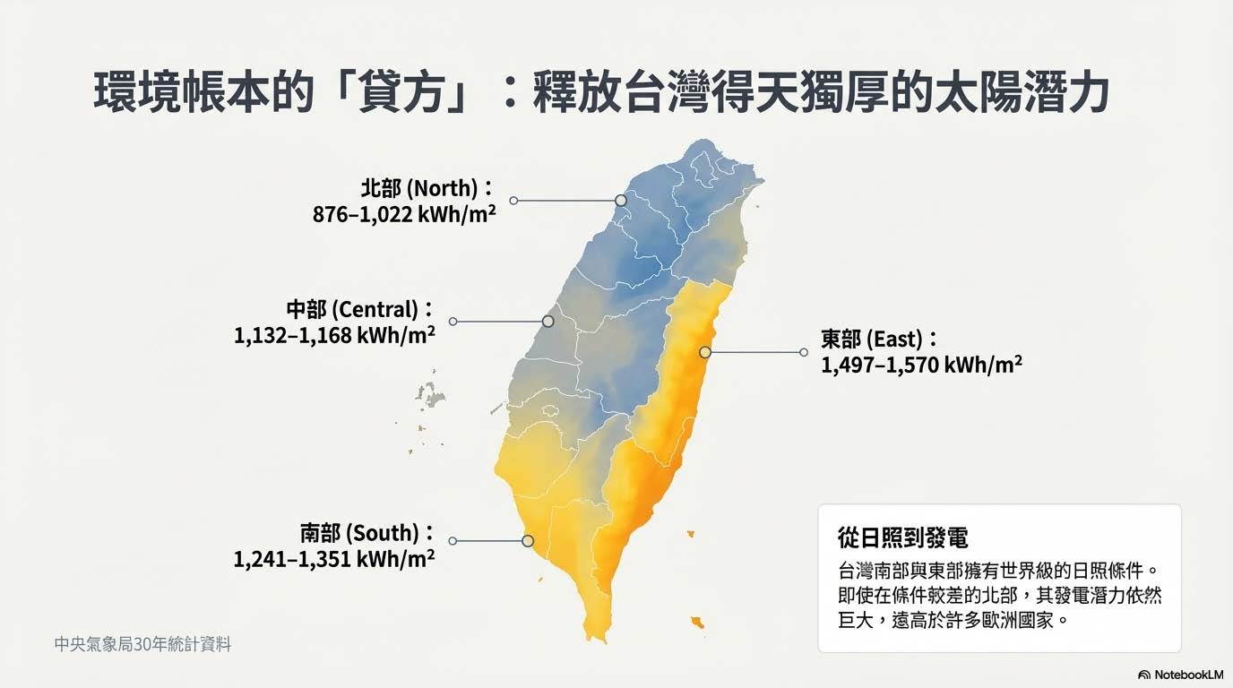 環境帳本的「貸方」：釋放台灣得天獨厚的太陽潛力